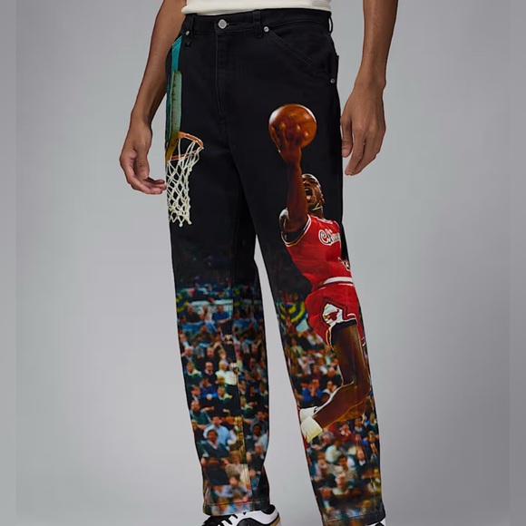 HF0045-010 | Men’s Air Jordan Printed Twill Pants | Dunk Contest | Relaxed - Picture 4 of 13